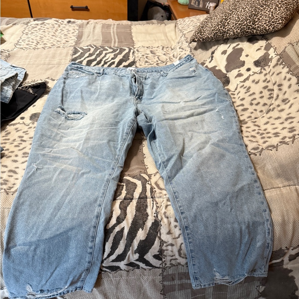 Good American Women's Light Blue Straight Leg Jeans